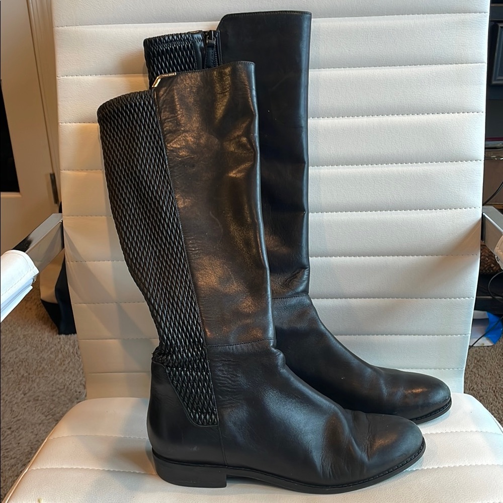 Cole Haan BlackLeather Knee-High Boots